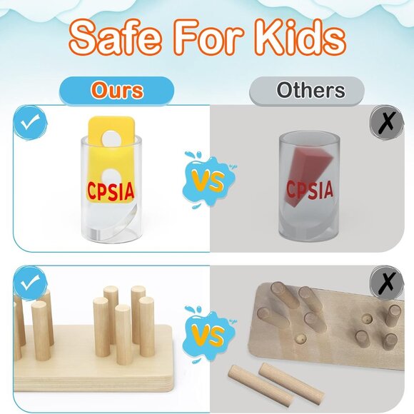 Toddlers Color Recognition Stacker Shape Sorter Wooden Toy Learning Puzzles - Picture 6 of 7